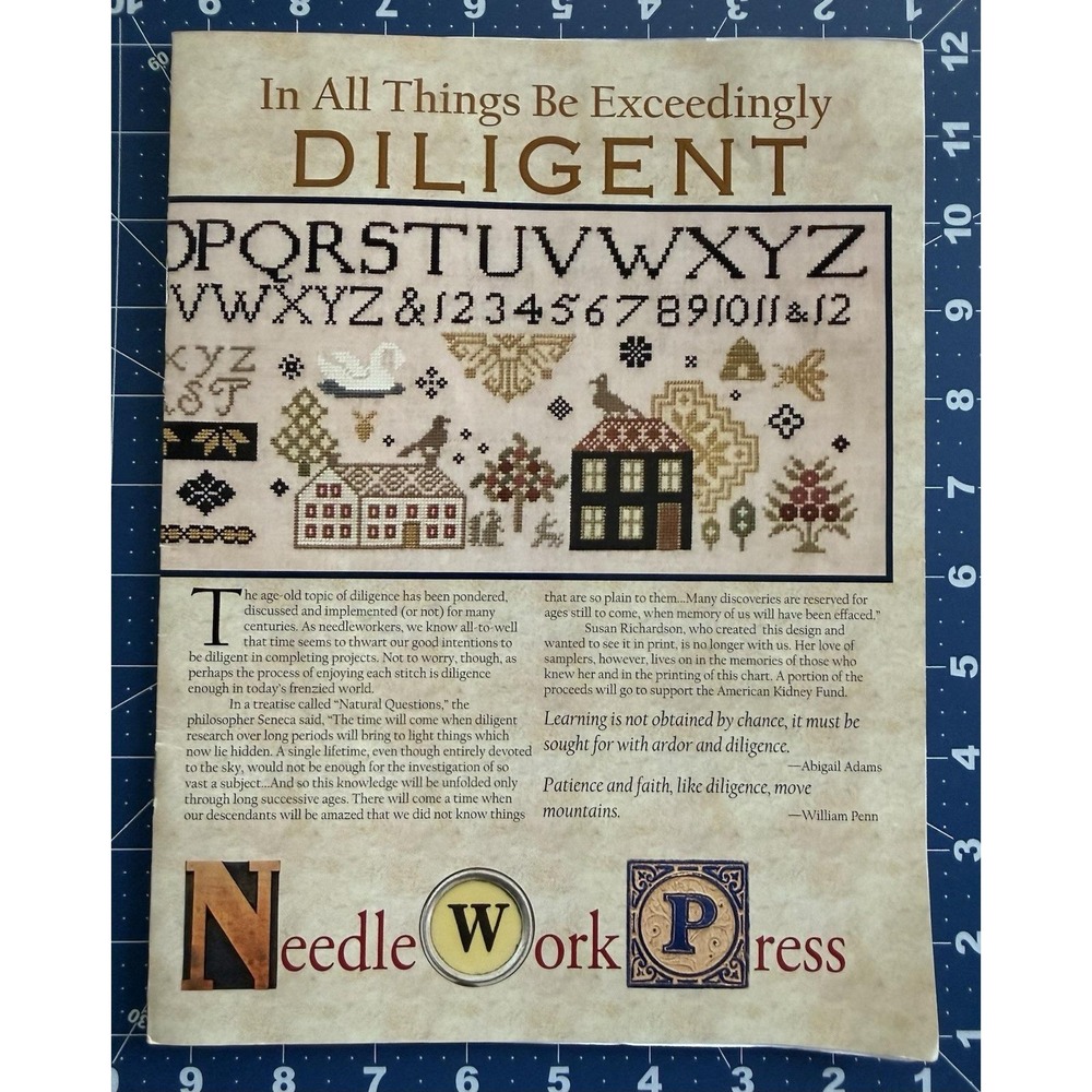 Needle Work Press IN ALL THINGS BE EXCEEDINGLY DILIGENT Cross Stitch Booklet